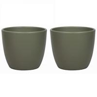 Floran bloempot boule 28x25 cm legergroen mat - thumbnail