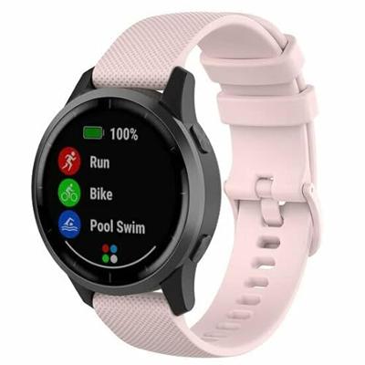 By Qubix - Compatible met Garmin Forerunner 55/245 / 645 - Sportband met motief - Lichtroze - Compatible Garmin bandje - Bandbreedte: 20mm