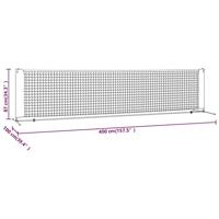 VidaXL Tennisnet 400x100x87 cm polyester zwart en rood - thumbnail