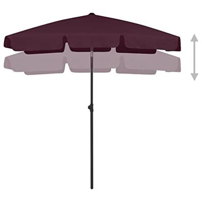 VidaXL Strandparasol 180x120 cm bordeauxrood VidaXL Strandparasol 180x120 cm bordeauxrood