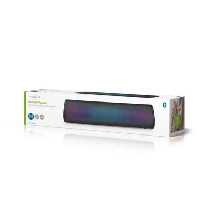Nedis SPBT2006BK Bluetooth®-speaker Maximale Batterijduur: 6 Uur Tafelmodel 18 W Stereo Ingebouwde Microfoon Koppelbaar Zwart
