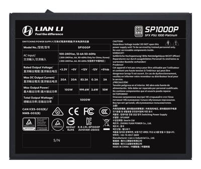Lian Li SP Series Platinum 80 PLUS Platinum PC-netvoeding 1000 W SFX 80 Plus Platinum