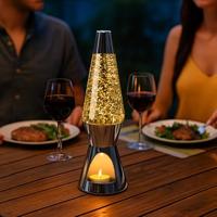 Waxinelicht lavalamp gouden glitters - thumbnail