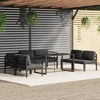 7-delige Loungeset met kussens aluminium antracietkleurig - thumbnail