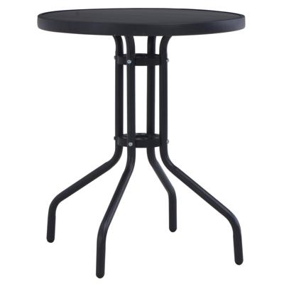 Tuintafel 60 cm staal en glas zwart Tuintafel 60 cm staal en glas zwart