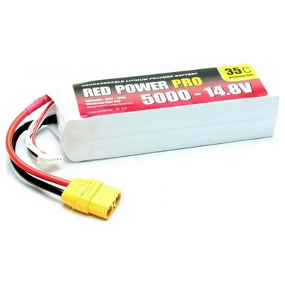 Red Power LiPo accupack 14.8 V 5000 mAh 35 C Softcase XT90