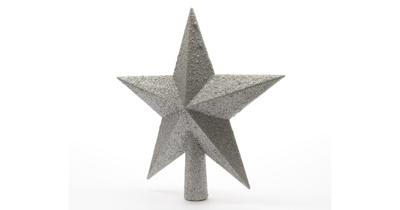 Decoris Piek Kunststof zilver met glitters 4.2x19x19cm