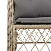 7-delige Tuinset met kussens poly rattan gemengd beige - thumbnail