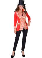 Jas Brocaat Rood Dames - thumbnail