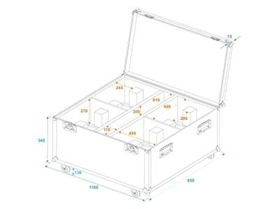 ROADINGER Flightcase 4x THA-250F with wheels