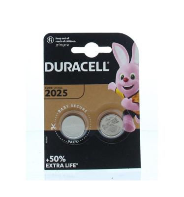 Duracell knoopcel Electronics CR2025, blister van 2 stuks