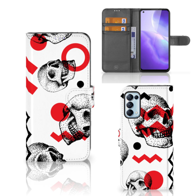 Telefoonhoesje met Naam OPPO Find X3 Lite Skull Red Telefoonhoesje met Naam OPPO Find X3 Lite Skull Red