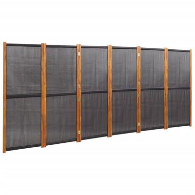 Kamerscherm met 6 panelen 420x180 cm zwart