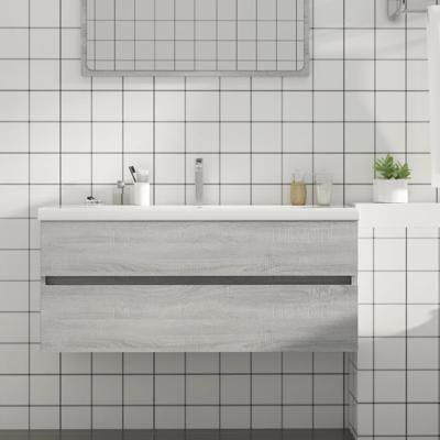 Wastafelkast 100x38,5x45 cm bewerkt hout grijs sonoma eiken Wastafelkast 100x38,5x45 cm bewerkt hout grijs sonoma eiken