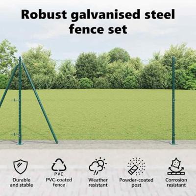 VidaXL Afrasteringspaal groen 10 x 1,2 m (25 mm gaas) staal en pvc