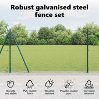 VidaXL Afrasteringspaal groen 10 x 1,2 m (25 mm gaas) staal en pvc - thumbnail