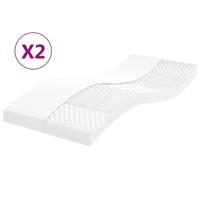 Schuimmatrassen 2 st 7 zones hardheid 20 ILD 80x200 cm wit - thumbnail