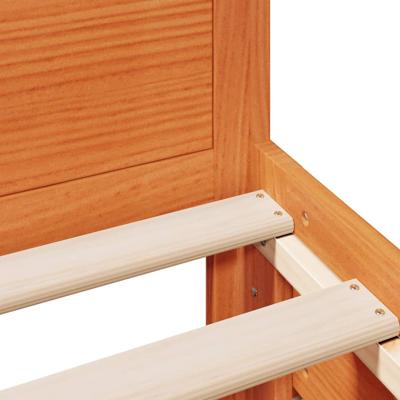 Bedframe zonder matras met hoofdbord hout wasbruin 135x190 cm