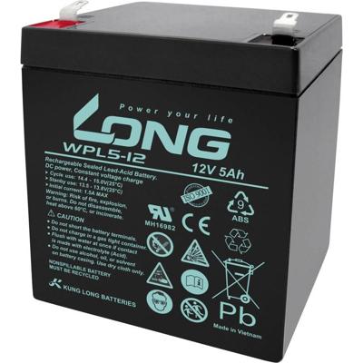 Loodaccu KungLong WPL5-12-M/F2 Loodvlies (AGM) 5 Ah 12 V 1 stuk(s) Loodaccu KungLong WPL5-12-M/F2 Loodvlies (AGM) 5 Ah 12 V 1 stuk(s)