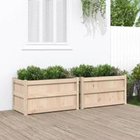 VidaXL Plantenbakken 2 st cm massief grenenhout - thumbnail