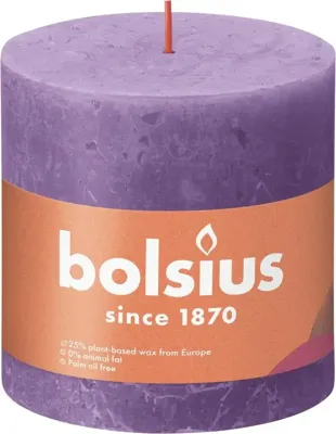 Bolsius kaars rustiek 10x10 cm helder violet