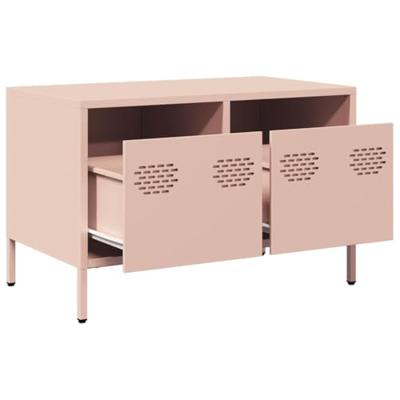 Tv-meubel 68x39x43,5 cm koudgewalst staal roze
