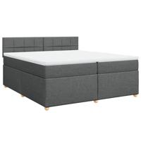 Boxspring met matras stof donkergrijs 200x200 cm - thumbnail