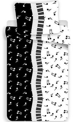 Sweet Home dekbedovertrek Muziek noten 140 x 200 cm - 70 x 90 cm - microflanel