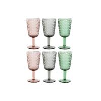 Set van bekers Home ESPRIT Zwart Rood Groen Kristal 285 ml (6 Stuks) - thumbnail