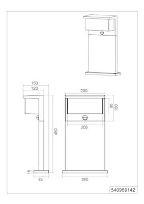 Trio Staande lampNestos antraciet 45cm - 540969142