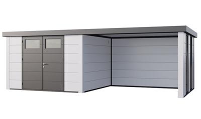 Telluria | Tuinhuis Classico 3330 met Overkapping Lounge Large met Ramen | Rechts | Wit