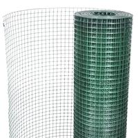 Kippengaas 10x1 m gegalvaniseerd staal met PVC-coating groen - thumbnail