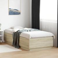 Bedframe bewerkt hout sonoma eikenkleurig 90x200 cm - thumbnail