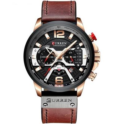 CURREN M8329 casual sport lederen horloge voor mannen (Rose zwart) CURREN M8329 casual sport lederen horloge voor mannen (Rose zwart)