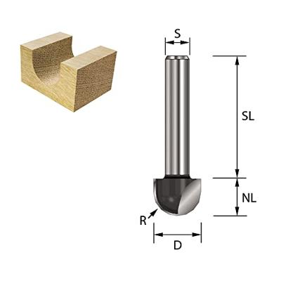 ENT Holprofielfrees HM R3 kolf 8mm - 7912280
