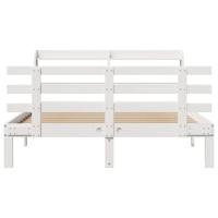 Bedframe met hoofdeinde zonder matras 140x200 cm wit - thumbnail