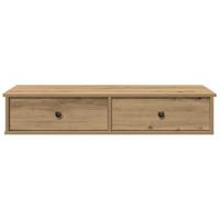 Wandschap met lades 100x37,5x19cm bewerkt hout artisanaal eiken - thumbnail