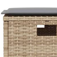 5-delige Tuinset met kussens poly rattan beige - thumbnail