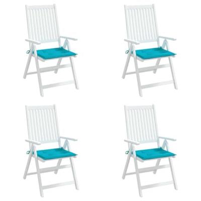VidaXL Tuinstoelkussens 4 st 40x40x4 cm stof turquoise