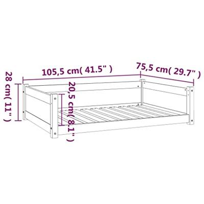 Hondenmand 105,5x75,5x28 cm massief grenenhout
