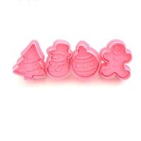8 stuks fondant cake tool Christmas cookie Spring stamper (roze) - thumbnail