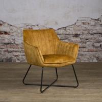 Tower Living Fauteuil 'Monte' Velvet, kleur Geel - thumbnail