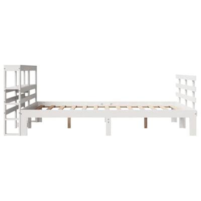 Bedframe met hoofdeinde zonder matras 140x200 cm wit