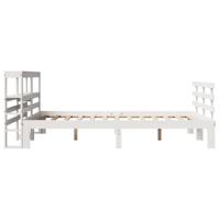 Bedframe met hoofdeinde zonder matras 140x200 cm wit - thumbnail