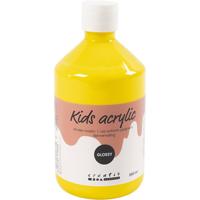 Creativ Company Acrylverf glossy, primair geel, 500 ml/ 1 fles - thumbnail