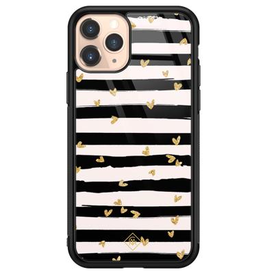 iPhone 11 Pro glazen hardcase - Hart streepjes