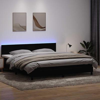 Boxspring met matras en LED fluweel zwart 180x210 cm