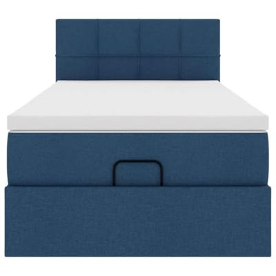 Ottoman bed met matras 90x190cm stof blauw