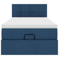 Ottoman bed met matras 90x190cm stof blauw - thumbnail