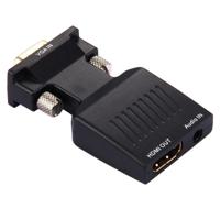 HD 1080P VGA naar HDMI + Audio Video Output Converter Adapter voor HDTV Monitor Projector(zwart) - thumbnail